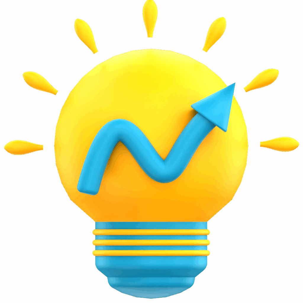 vecteezy 3d bulb with rising graph 18748915